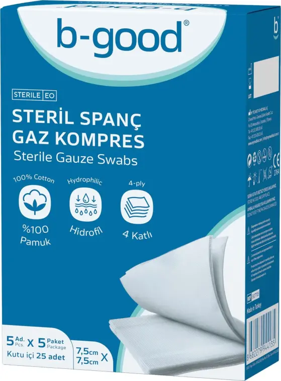 B-good Gaz Kompres 7,5cm X 7,5cm 25'li - 1