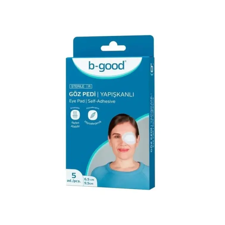 B-Good Göz Pedi Yapışkanlı 6,5cm x 9,5cm 5li - 1