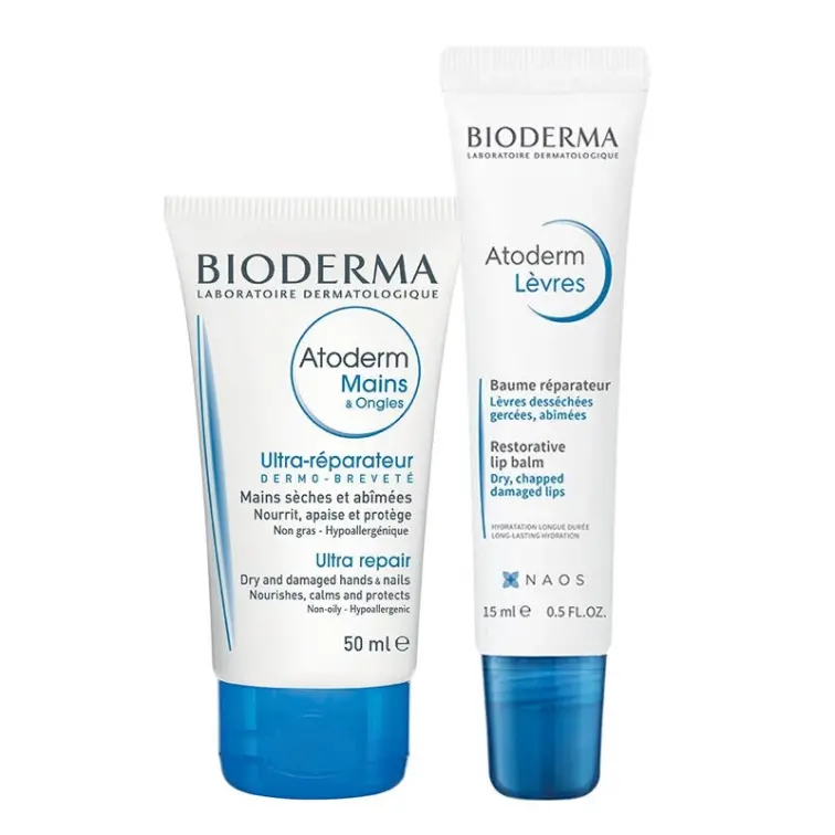 Bioderma Atoderm Hand Cream 50 ml + Atoderm Lip Balm 15 ml SET - 1