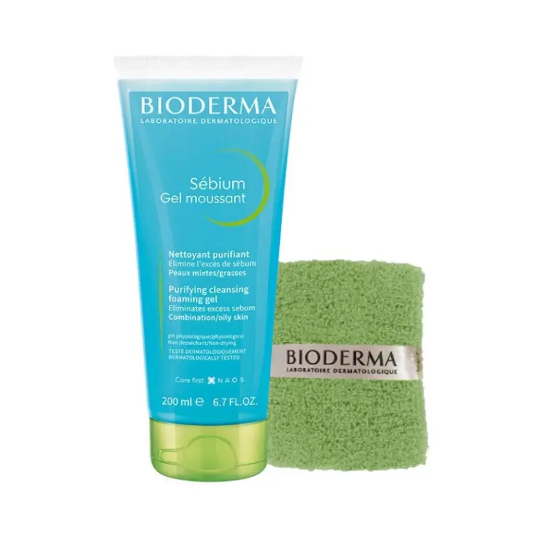 Bioderma Sebium Foaming Temizleme Jeli 200 ml + Bilek Havlusu Hediye - 1