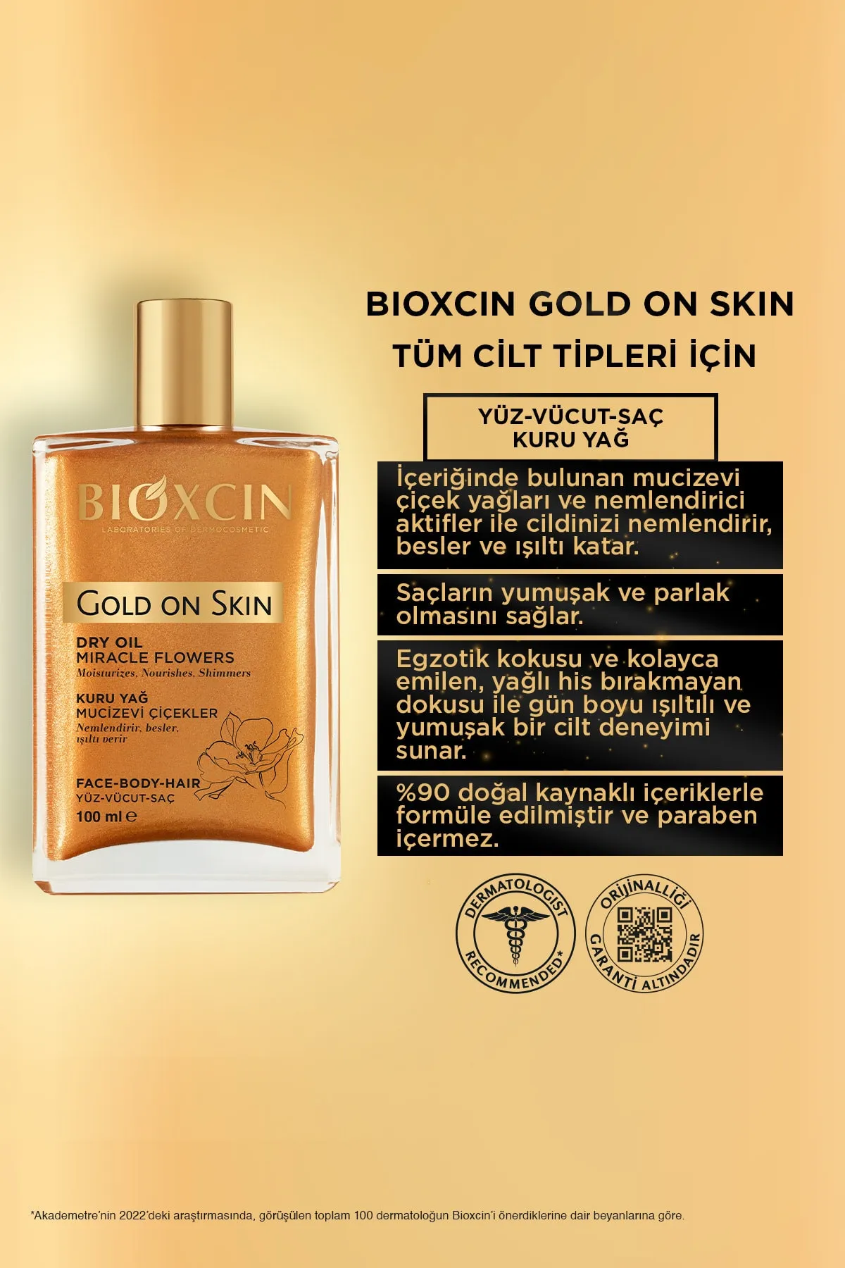 Bioxcin Gold on Skin Kuru Yağ 100 ml - 4