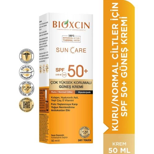 Bioxcin SPF50+ Kuru & Normal Ciltler Güneş Kremi 50 ml - 1