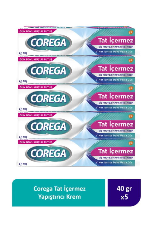 Corega Tat İçermez Yapıştırıcı Krem 40G x 5 Adet - 1