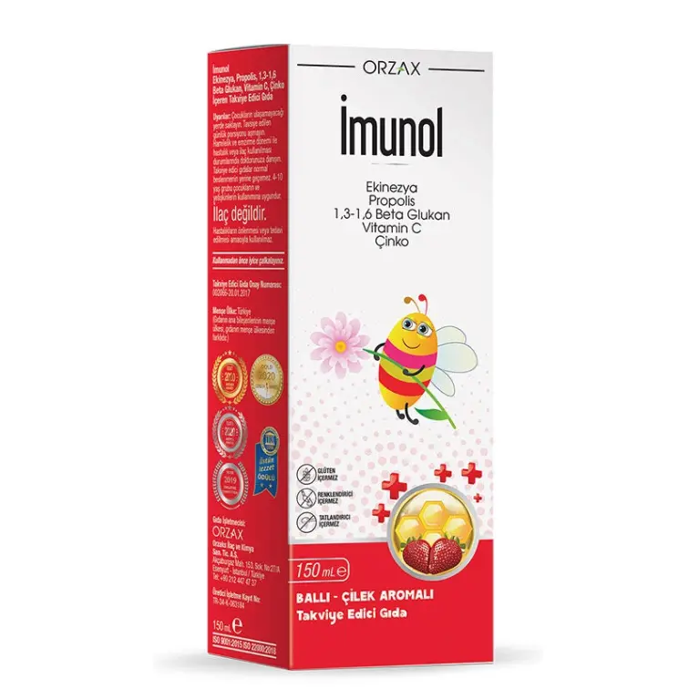 Orzax İmunol Ballı Çilek Aromalı Şurup 150 ml - 1