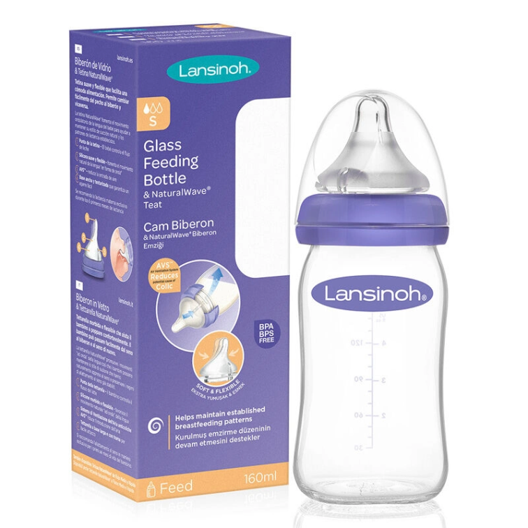 Lansinoh Cam Biberon ve NaturalWave Biberon Emziği 160 ml - 1