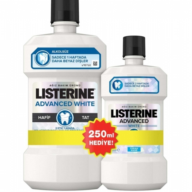 Listerine Advanced White Ağız Suyu 500 Ml + 250 Ml Set - 1