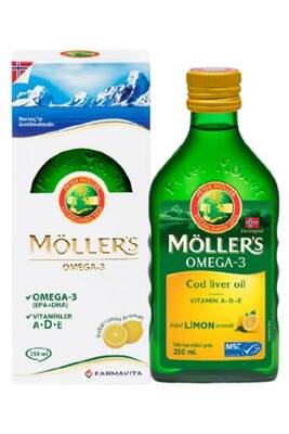 Möller's Omega 3 Limonlu Balık Yağı Şurubu 250 ml - 1