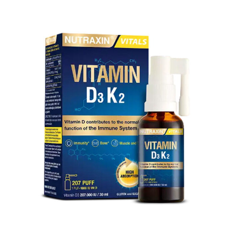 Nutraxin Vitamin D3K2 Takviye Edici Gıda 30 ml - 1