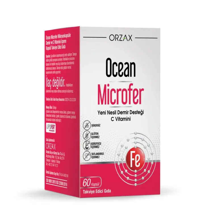 Orzax Ocean Microfer Demir ve C Vitamini 60 Kapsül - 1