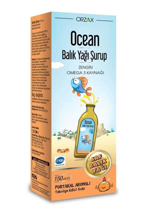 Orzax Ocean Omega 3 Portakallı Balık Yağı Şurubu 150 Ml - 1