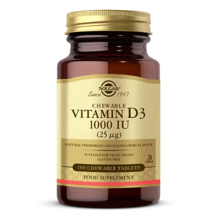 Solgar Vitamin D3 1000 IU 100 Çiğnenebilir Tablet - 1