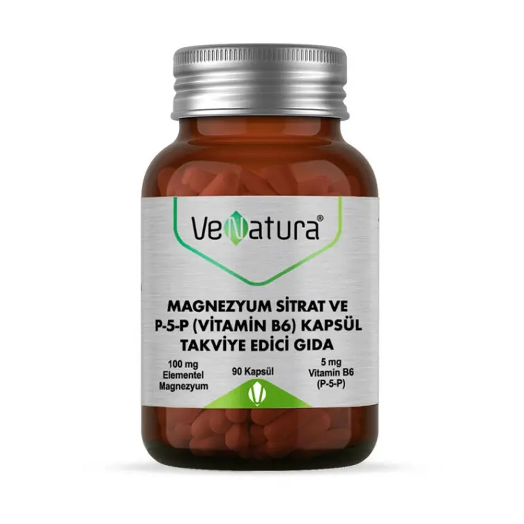 VeNatura Magnezyum Sitrat ve P5P (Vitamin B6) 90 Kapsül - 1