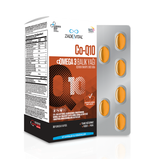 Zade Vital Co-q10 Omega 3 Balık Yağı Blister 30 Kapsül - 1