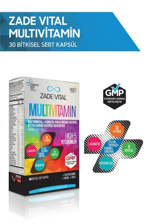 Zade Vital Multivitamin 30 Bitkisel Kapsül - 1