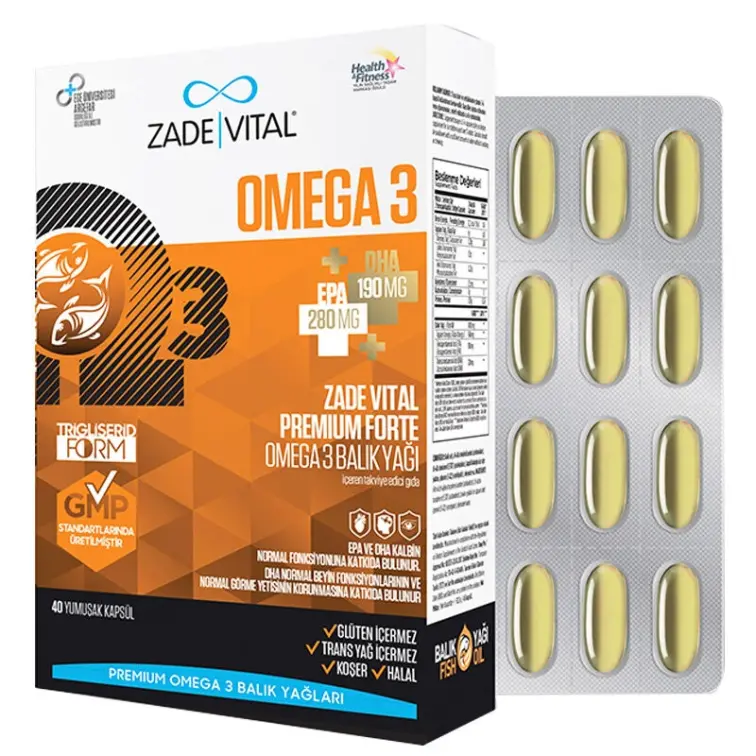 Zade Vital Omega 3 Forte Balık Yağı 40 Yumuşak Kapsül - 1